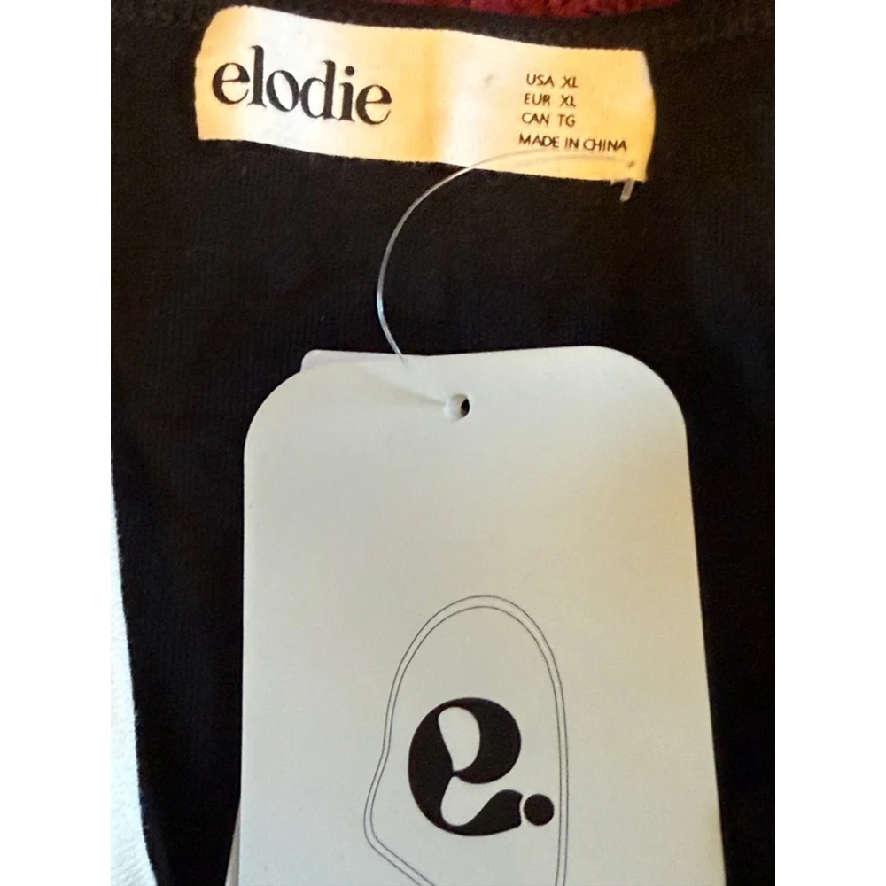 Elodie Black & White Ruched Colorblock Cami Top | Size XL | NWT - Picture 3 of 4